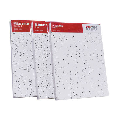 Material à prova de som Painel de fibras minerais para tectos suspensos Painel de lã mineral