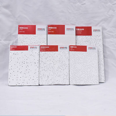 Painéis de tecto de lã mineral quadrada para design de interiores modernos e absorção de som