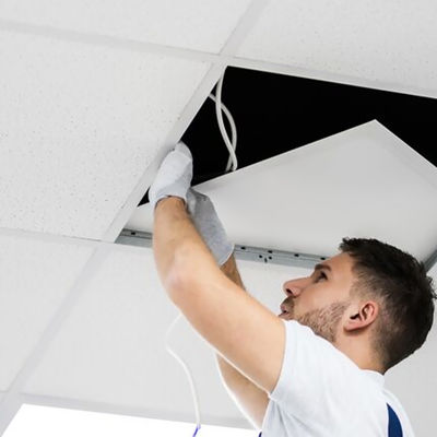 Tecelagem de azulejos de fibras minerais de parede moderna suspensa para redução de ruído