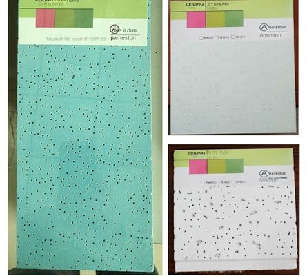 Materiais de decoração de interiores Painel de lã mineral para escritório à prova de ruído Tecto 600 * 600